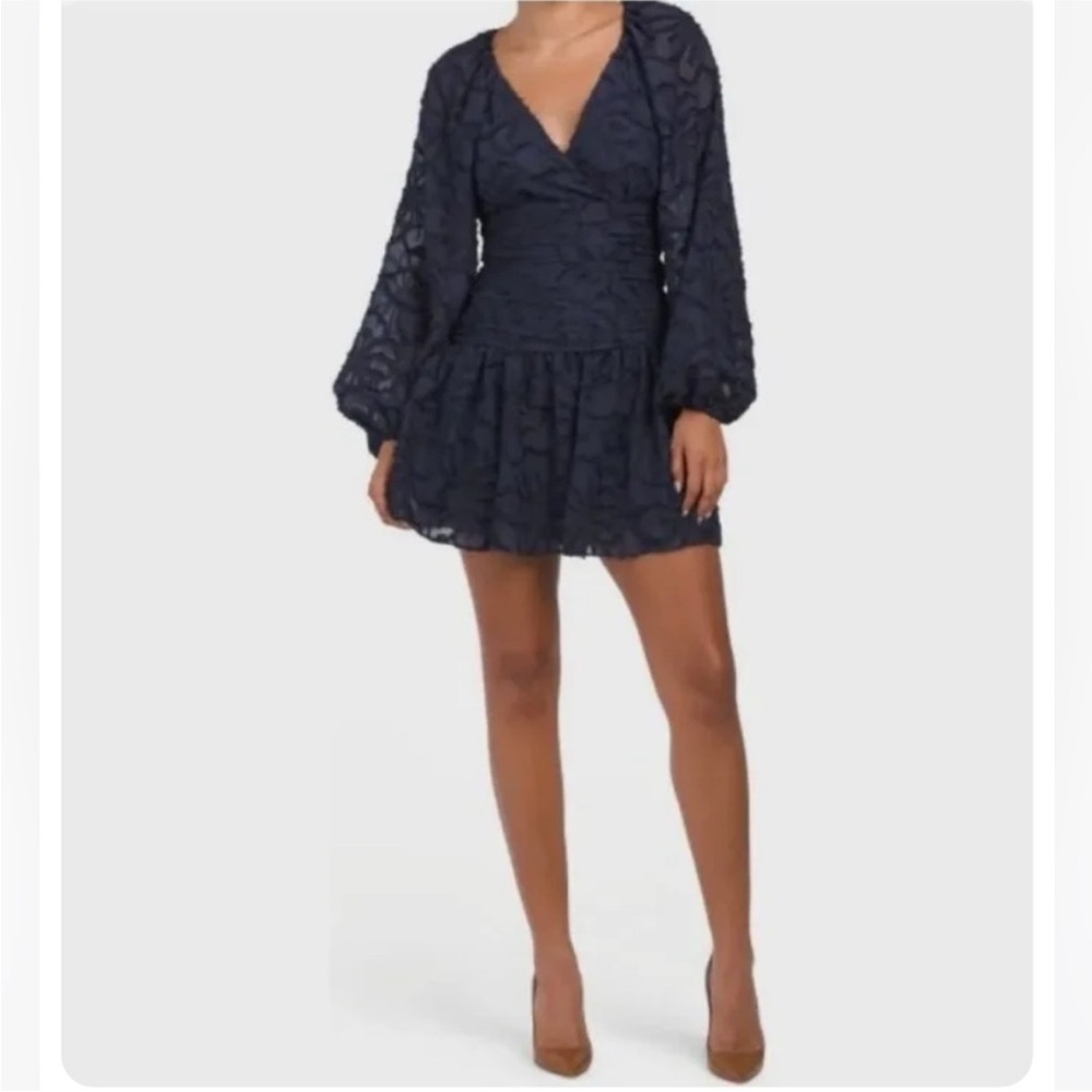 Tanya Taylor Lace Pattern Eva Mini Dress NWT Navy Blue - Picture 3 of 4